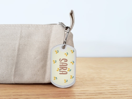 Etiqueta para mochilas con diseño