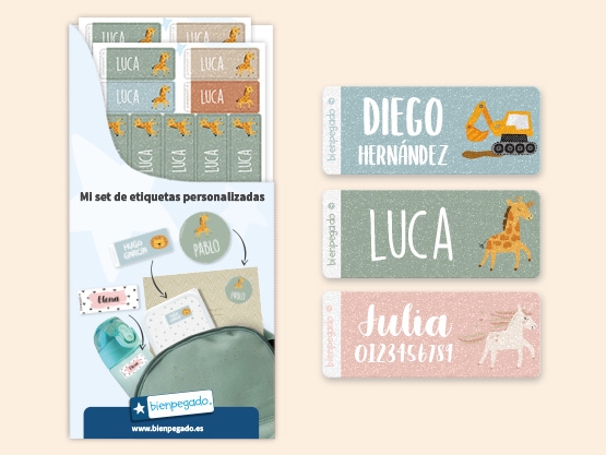 Etiquetas personalizadas con brillos