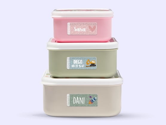 Etiquetas personalizadas con brillos