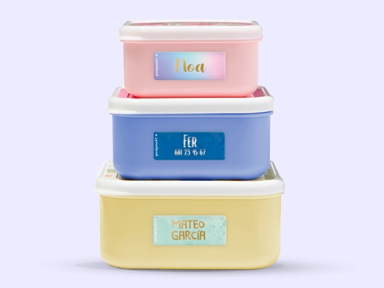 Etiquetas personalizadas pequeñas en dorado/plateado con diseño de acuarela.