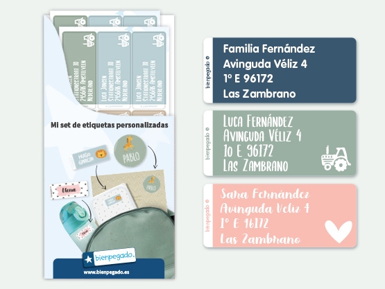 Etiquetas personalizadas grandes
