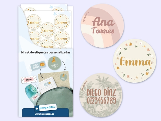 Etiquetas personalizadas redondas con diseño