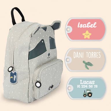 Etiqueta para mochilas