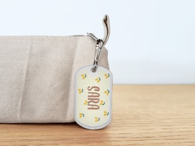 Etiqueta para mochilas con diseño