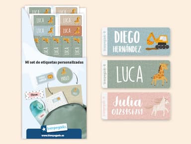 Etiquetas personalizadas con brillos