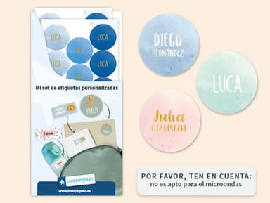 Etiquetas redondas personalizadas en dorado/plateado con diseño de acuarela