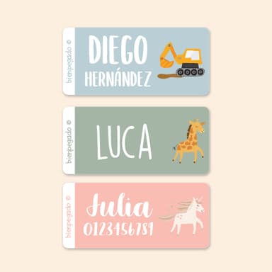 Etiquetas para ropa con tema