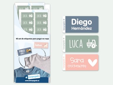 Etiquetas para ropa autoadhesivas