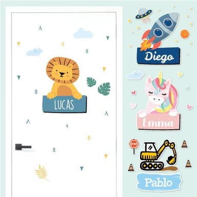 Pegatina para puerta con tema