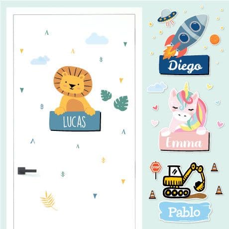 Pegatina para puerta con tema