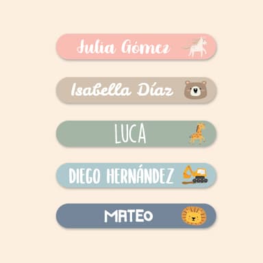 Mini etiquetas con tema