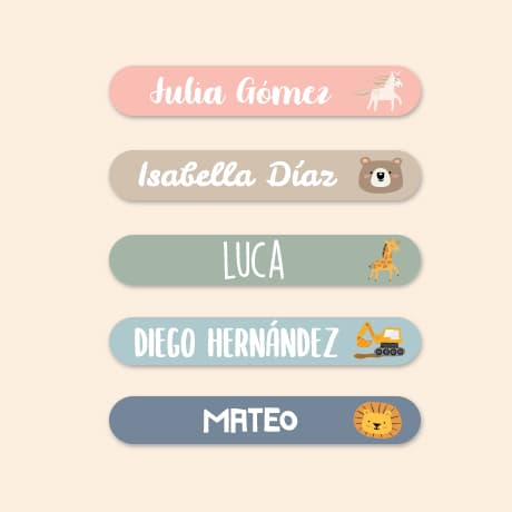 Mini etiquetas con tema
