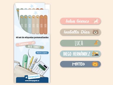 Mini etiquetas con tema