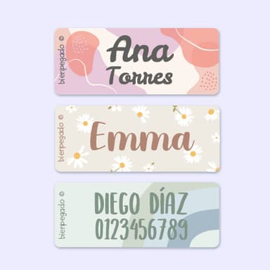 Etiquetas personalizadas con diseño pequeñas