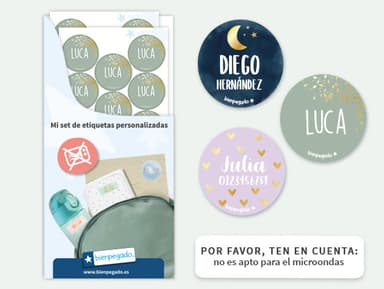 Etiquetas redondas personalizadas con impresión dorado