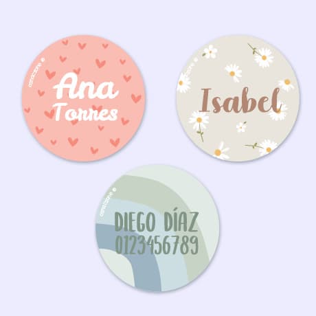 Etiquetas personalizadas redondas con diseño